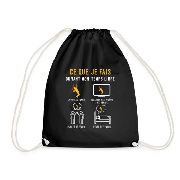 tennis sport temps libre cadeau tennisman - Sac de sport léger - noir - Devant