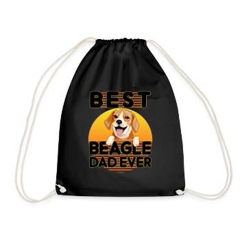 Best Beagle Dad Ever Funny Beagle Lover Dog Dad - Drawstring Bag - black - Front