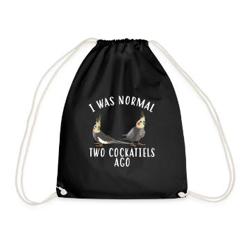 cockatiel cockatoo parrot bird gift - Drawstring Bag - black - Front