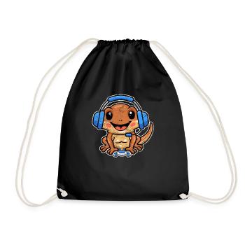 Gamer Bearded Dragon Propriétaire Amateur de jeux vidéo - Sac de sport léger - noir - Devant