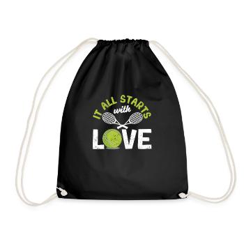 It all starts with love Tennis Fun sport - Drawstring Bag - black - Front