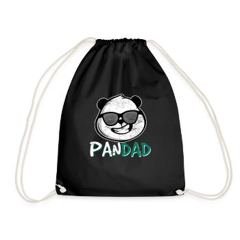 Pandad Mens Panda Bear Dad Coolest Father Fun Fath - Drawstring Bag - black - Front