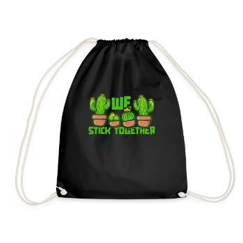 Cactus Garden - Drawstring Bag - black - Front