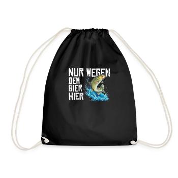 Angler Geschenkidee Hobby Angeln - Turnbeutel - Schwarz - Vorne