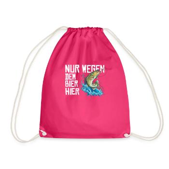 Angler Geschenkidee Hobby Angeln - Turnbeutel - Fuchsia - Vorne