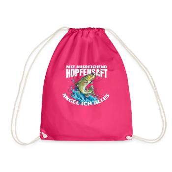 Angler Geschenkidee Hobby Angeln - Turnbeutel - Fuchsia - Vorne