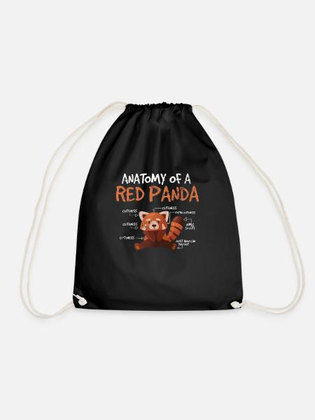 Red Panda Anatomy of a Red Panda Science Zoologist - Turnbeutel - Schwarz