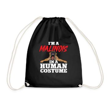Malinois Belgian Shepherd Mechelaar Dog - Drawstring Bag - black - Front
