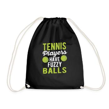 Sports enthusiast coach jokes: tennis player - Drawstring Bag - black - Front