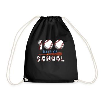 Étudiant 100e jour de baseball 100 jours d’école - Sac de sport léger - noir - Devant