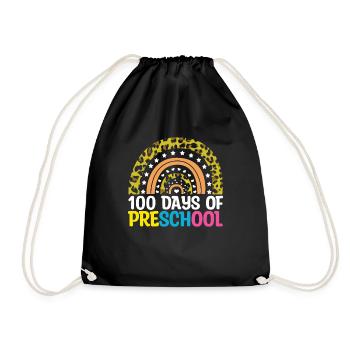 Student 100th Day Preschool 100 Days Of School - Drawstring Bag - black - Front