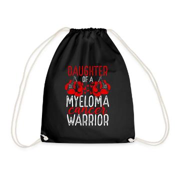 Daughter Myeloma Cancer Awareness Month Ribbon - Drawstring Bag - black - Front