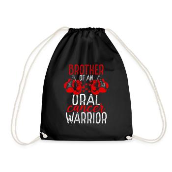 Brother Oral Cancer Awareness Sibling Twin - Turnbeutel - Schwarz - Vorne
