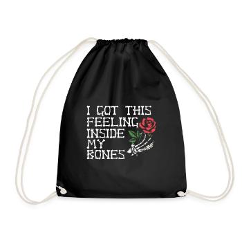 Squelette Rose Rouge Os Sentiment de mort - Sac de sport léger - noir - Devant