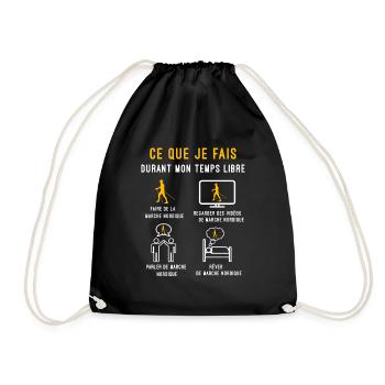 marche nordique temps libre cadeau marcheur - Sac de sport léger - noir - Devant