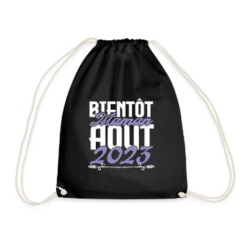 Annonce grossesse. bientôt Maman Aout 2023. août - Sac de sport léger - noir - Devant