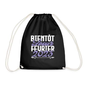 Annonce grossesse. bientôt Sœur Février 2023.soeur - Sac de sport léger - noir - Devant