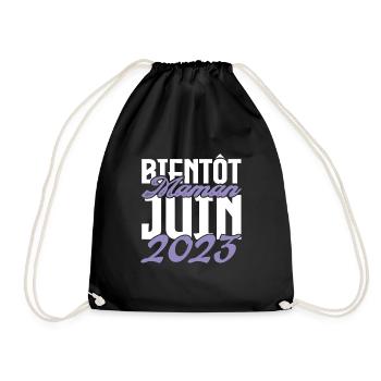 Annonce grossesse. bientôt Maman Juin 2023.maman - Sac de sport léger - noir - Devant