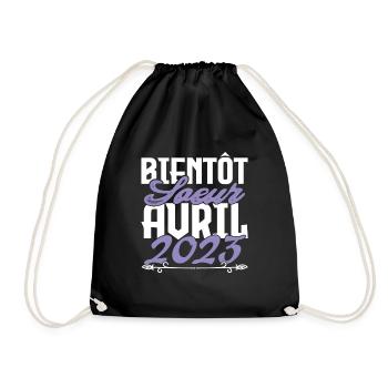 Annonce grossesse. bientôt Sœur Avril 2023.soeur - Sac de sport léger - noir - Devant