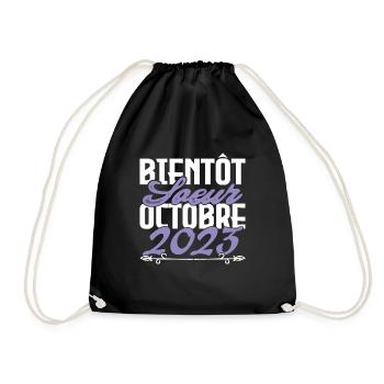 Annonce grossesse. bientôt Sœur Octobre 2023.soeur - Sac de sport léger - noir - Devant