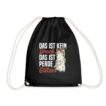 Pferd Reiterin Das ist kein Dreck - Turnbeutel - Schwarz - Vorne