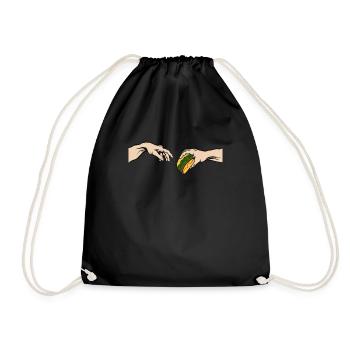Funny burger type cheeseburger - Drawstring Bag - black - Front