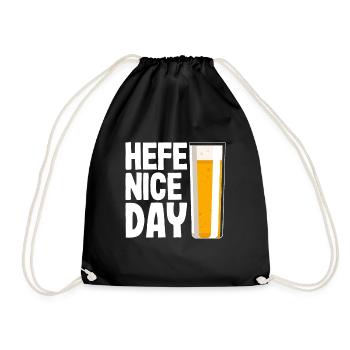 Yeast Nice Day Funny Beer Hobby Brewer Wheat - Drawstring Bag - black - Front