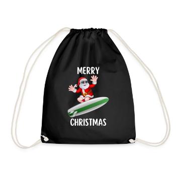 Merry Christmas Lustiges Weihnachtsshirt - Turnbeutel - Schwarz - Vorne