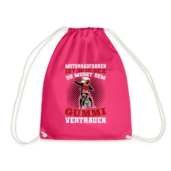 Motorradfahren Ist Wie Sex Dem Gummi Vertrauen - Turnbeutel - Fuchsia - Vorne