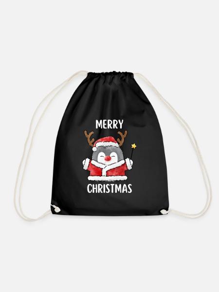 Merry Christmas Lustiges Weihnachtsshirt - Turnbeutel - Schwarz