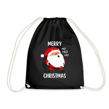 Merry Christmas Lustiges Weihnachtsshirt - Turnbeutel - Schwarz - Vorne