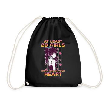 Au moins, les filles en 2D ne vous brisent pas le - Sac de sport léger - noir - Devant