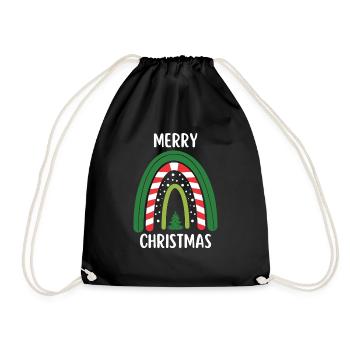Merry Christmas Lustiges Weihnachtsshirt - Turnbeutel - Schwarz - Vorne