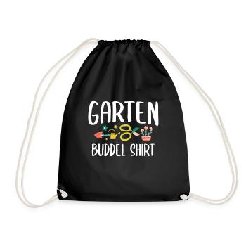 Gartenarbeit Hobbygärtner Gärtnern Garten Buddel - Turnbeutel - Schwarz - Vorne