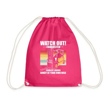 Hilarious Exhausted Introverted Sarcastic - Drawstring Bag - fuchsia - Front