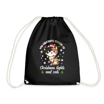 my favorite color is christmas lights and cats - Turnbeutel - Schwarz - Vorne