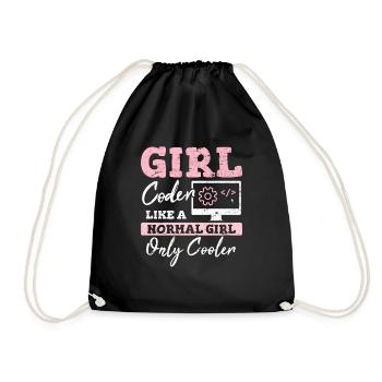 Funny Girl Coder Computer Programming Code Web Dev - Turnbeutel - Schwarz - Vorne