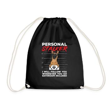 Malinois Belgian Shepherd Mechelaar Dog - Drawstring Bag - black - Front