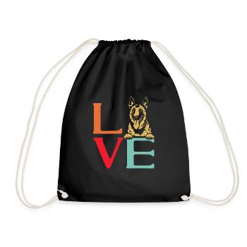 Malinois Belgian Shepherd Mechelaar Dog - Drawstring Bag - black - Front