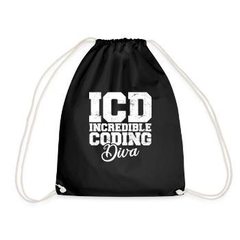 Funny Medical Coder Billing Incredible Coding Diva - Drawstring Bag - black - Front