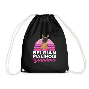 Malinois Belgian Shepherd Mechelaar Dog - Drawstring Bag - black - Front