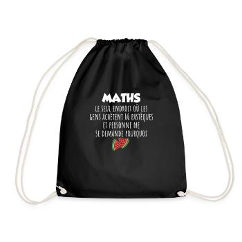 Maths Man Humor Gift Teacher Mathematics - Drawstring Bag - black - Front