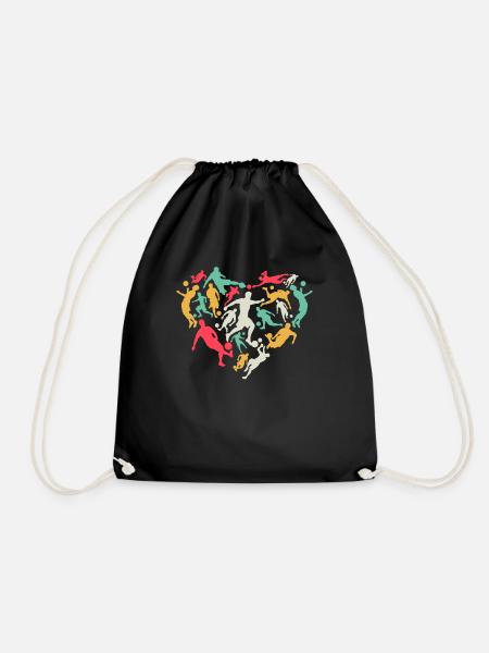 Soccer Heart Soccer Player - Heart Soccer Player - Turnbeutel - Schwarz
