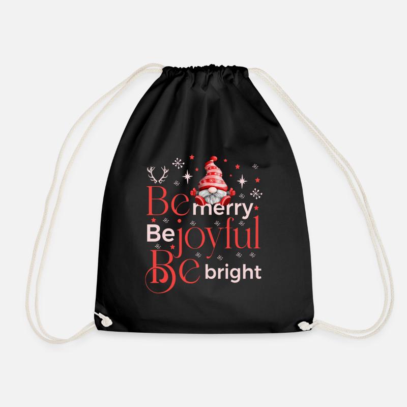 be merry be joyful be bright gnome - Turnbeutel - Schwarz