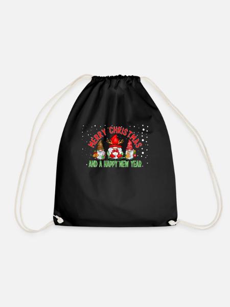 Merry Christmas And a Happy New Year Cute Gnomes 2 - Turnbeutel - Schwarz
