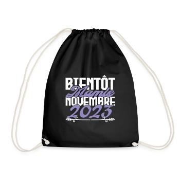 Annonce grossesse. bientôt Mamie Novembre 2023. - Sac de sport léger - noir - Devant