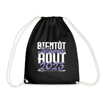 Annonce grossesse. bientôt Mamie Aout 2023. août. - Sac de sport léger - noir - Devant