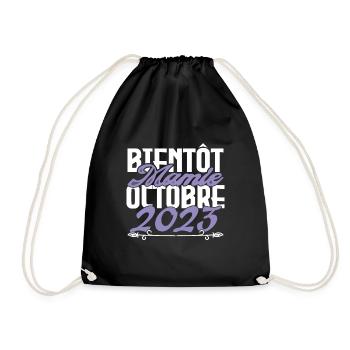 Annonce grossesse. bientôt Mamie Octobre 2023. - Sac de sport léger - noir - Devant