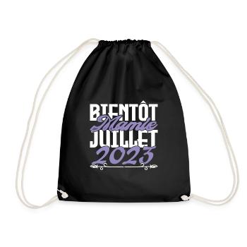 Annonce grossesse. bientôt Mamie Juillet 2023. - Sac de sport léger - noir - Devant