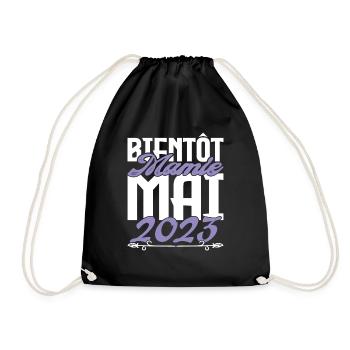 Annonce grossesse. bientôt Mamie Mai 2023. - Sac de sport léger - noir - Devant